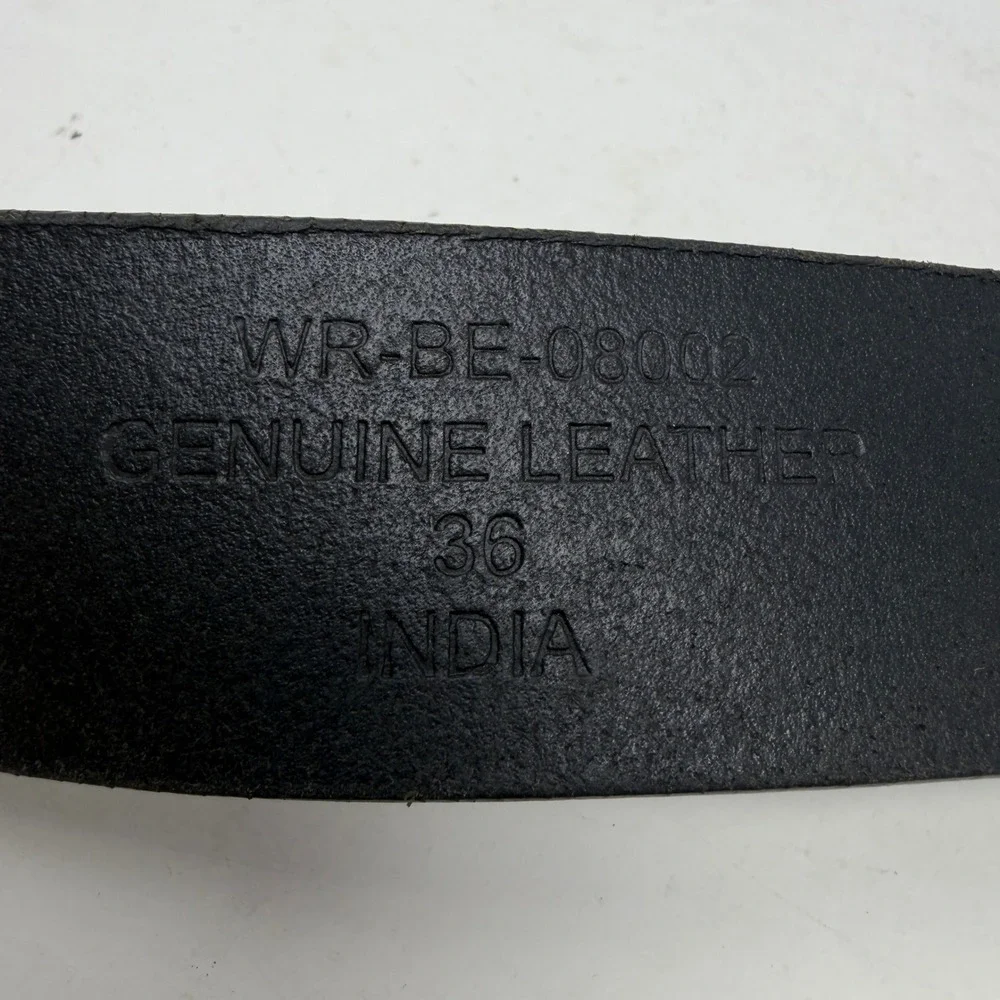 Wrangler Belt Mens 36 WR-BE-08002 Black Leather Western Roller Buckle EUC